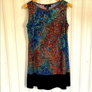 RONNI NICOLE Vibrant Paisley Sleeveless Knit Dress Womens 10P